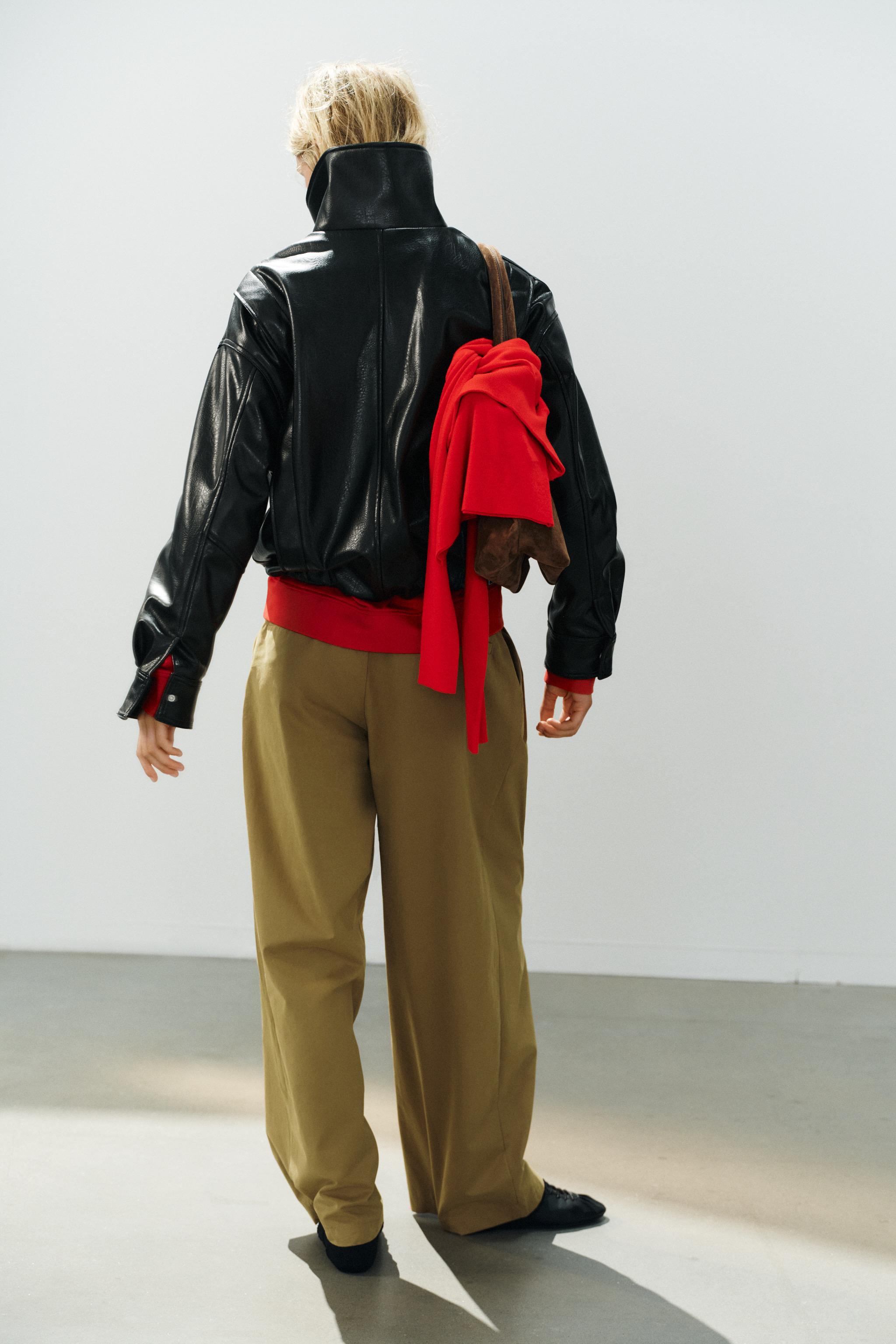 FAUX LEATHER BOMBER JACKET